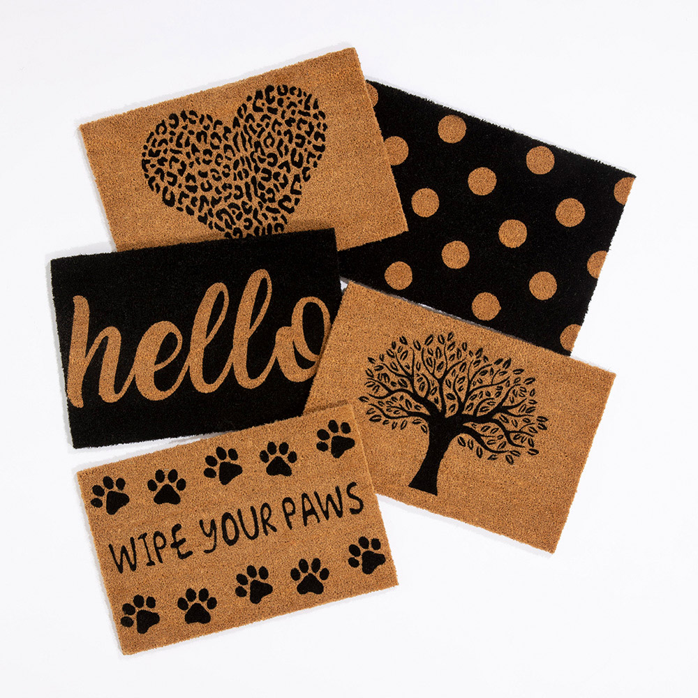 Eselle Astley Wipe Your Paws Printed Black Coir Door Mat 40 x 60cm Image 7