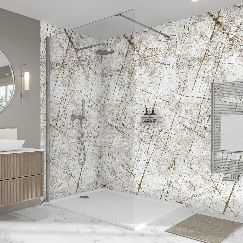 Wetwall Elite Vienna White Tongue and Groove Shower Panel 2420 x 600mm Image 1