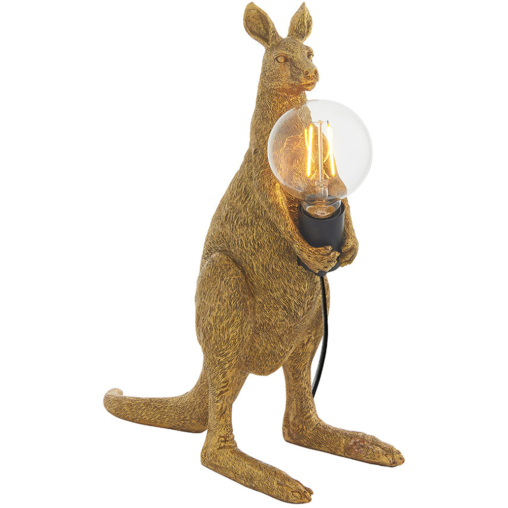 Merano Andria Vintage Gold Paint and Matt Black Kangaroo Table Lamp Image 3