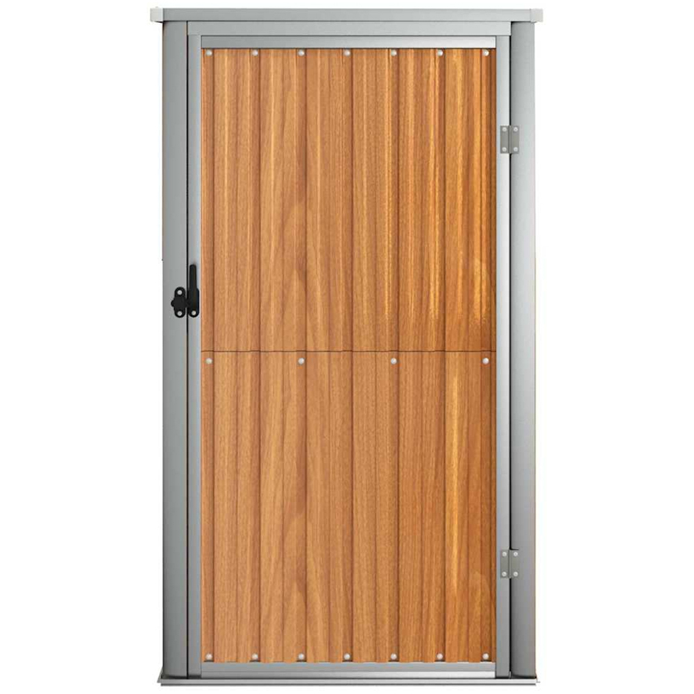 vidaXL 2.9 x 2.9ft Brown Galvanised Steel Pent Garden Tool Shed Image 3