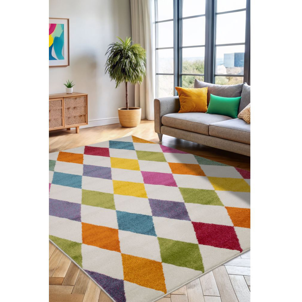 Homemaker New Villa Harlequin Geometric Rug 120 x 170cm Image 5