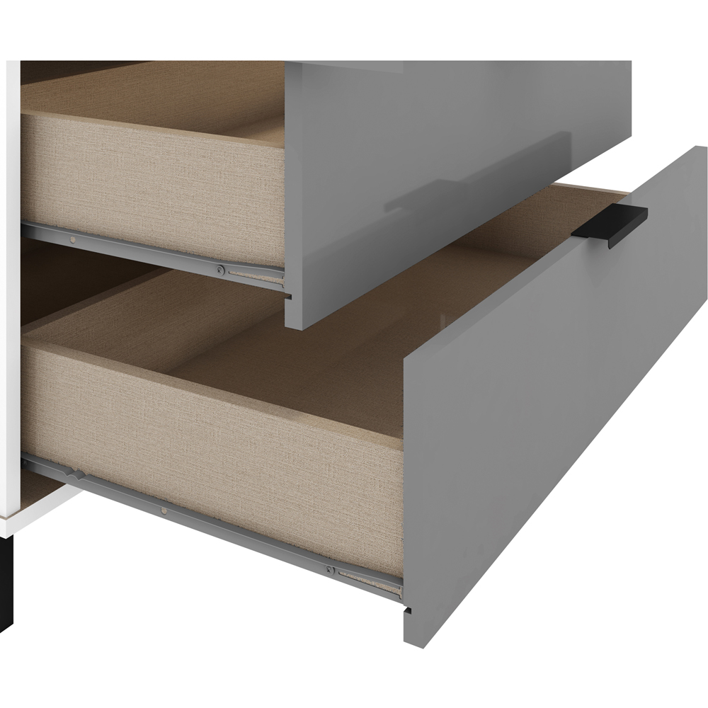 Seconique Madrid 3 Door 2 Drawer Grey and White Gloss Wardrobe Image 6