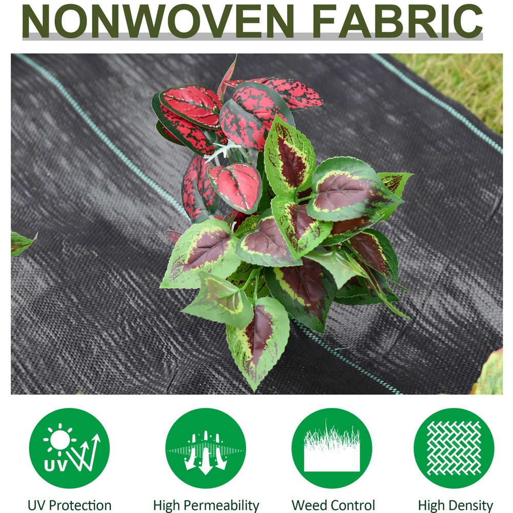 Outsunny Premium Heavy Duty Weed Barrier Gardening Mat 2 x 50m Image 5