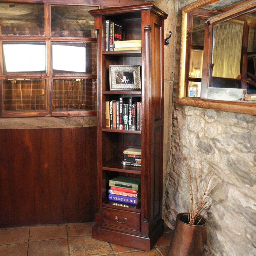 Baumhaus La Roque 4 Shelf Mahogany Narrow Alcove Bookcase Image 2