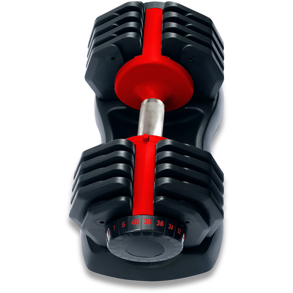Strongology Urban40 Home Fitness Black and Red Adjustable Dumbbell 5kg to 40kg Image 5