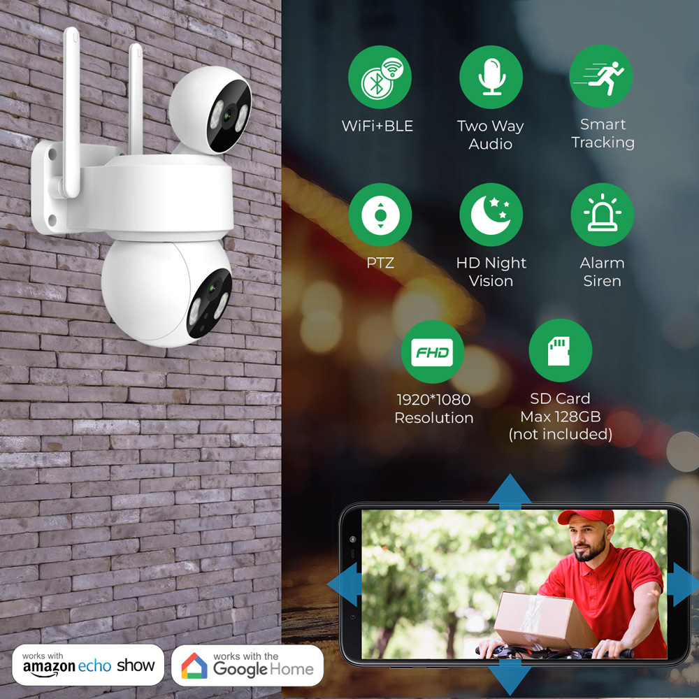 Ener-J White Dual Lens Smart WiFi Outdoor IP Dome Camera Image 4