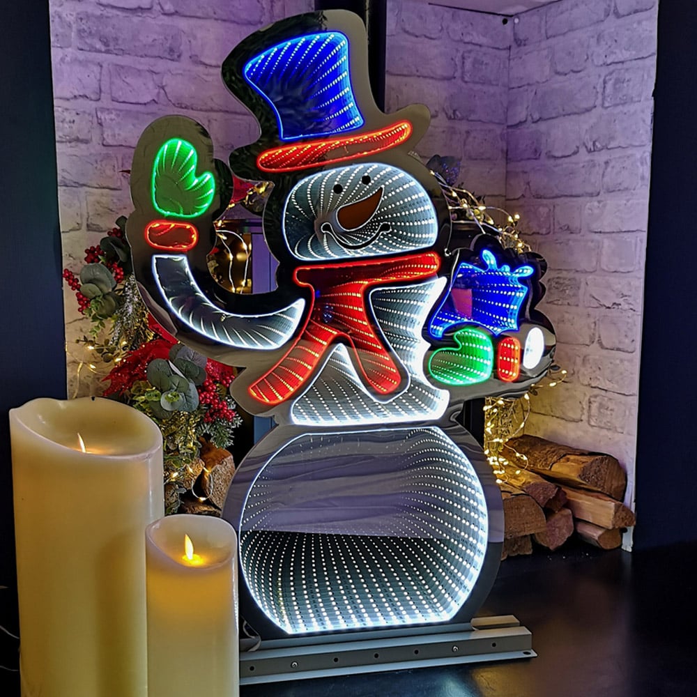 Samuel Alexander Infinity Light Up Standing Snowman Christmas Decoration 76cm Image 1