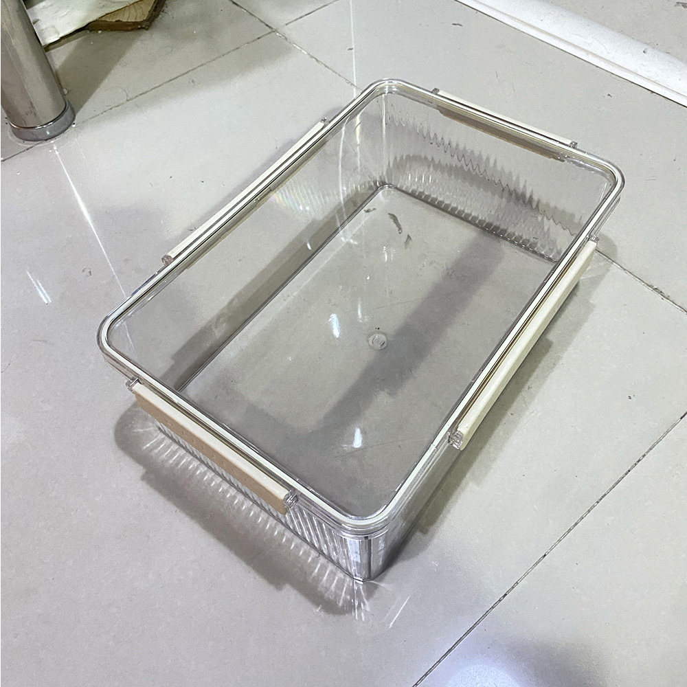 Living and Home Cream and Clear PET Storage Box with Lid Image 2