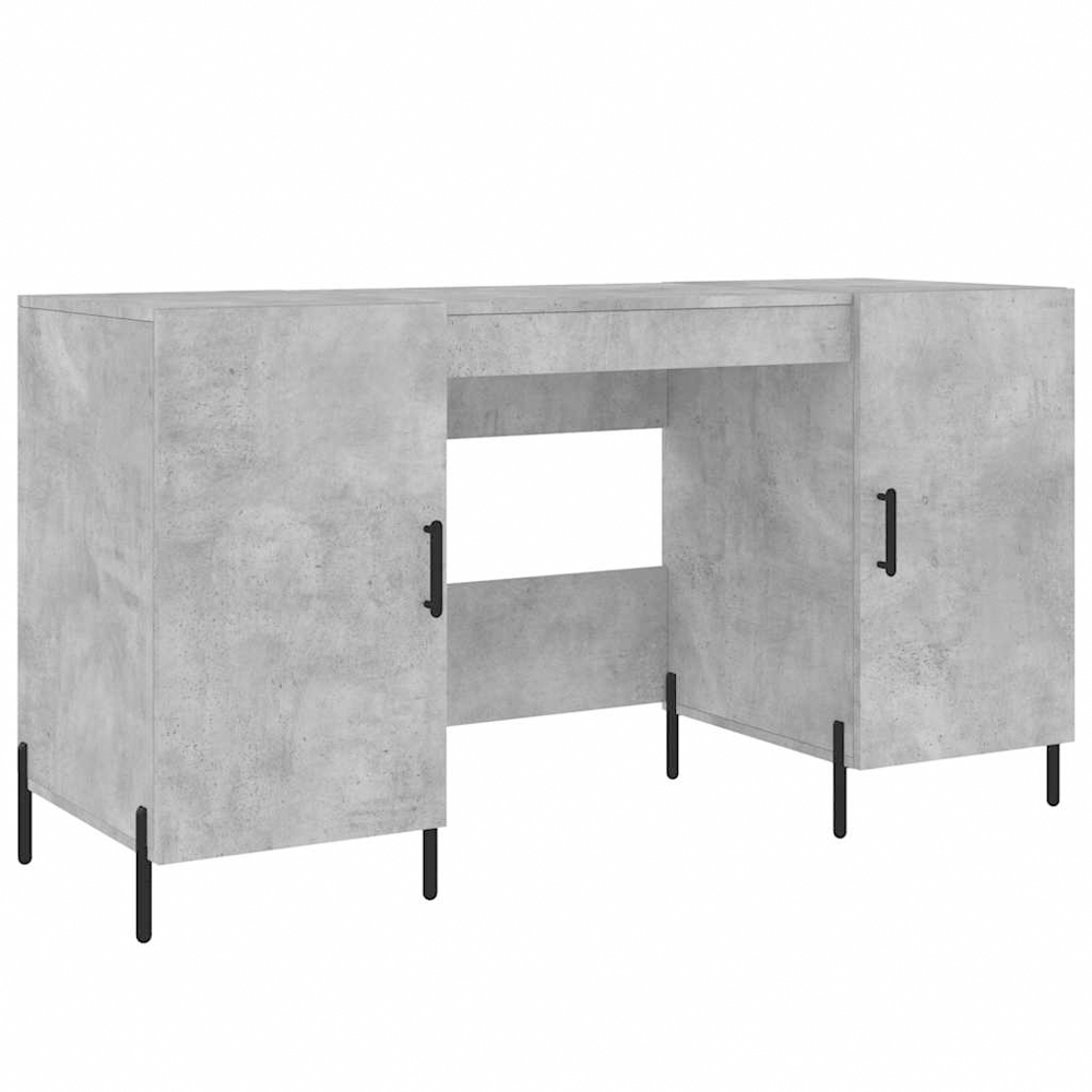 vidaXL 2 Door Computer Desk Concrete Grey Image 2
