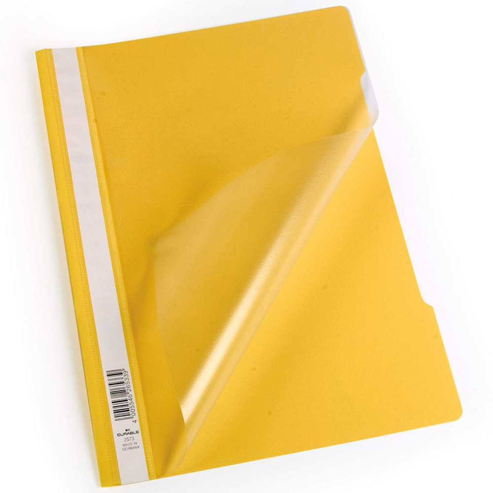 Durable A4 Yellow Clear View Project Folder 25 Pack Image 2