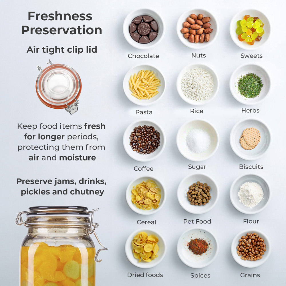 Neo 1000ml Scandi Glass Storage Jar 3 Pack Image 7