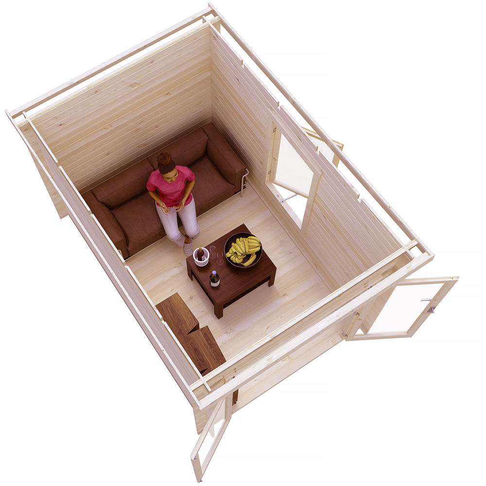 Shire Emneth 10 x 7ft Double Door Pressure Treated Log Cabin Image 4