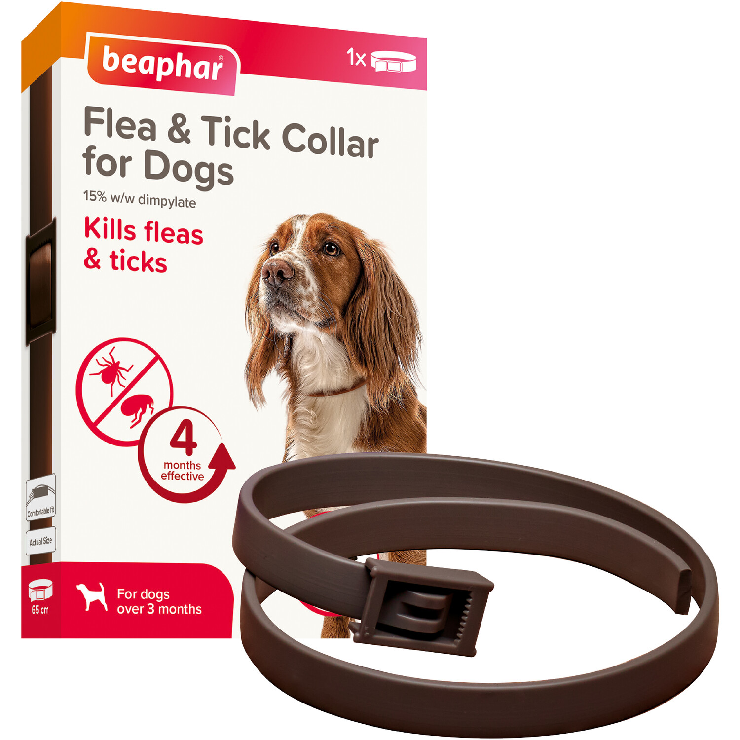 Beaphar Flea and Tick Collar for Dogs - Brown Image 2