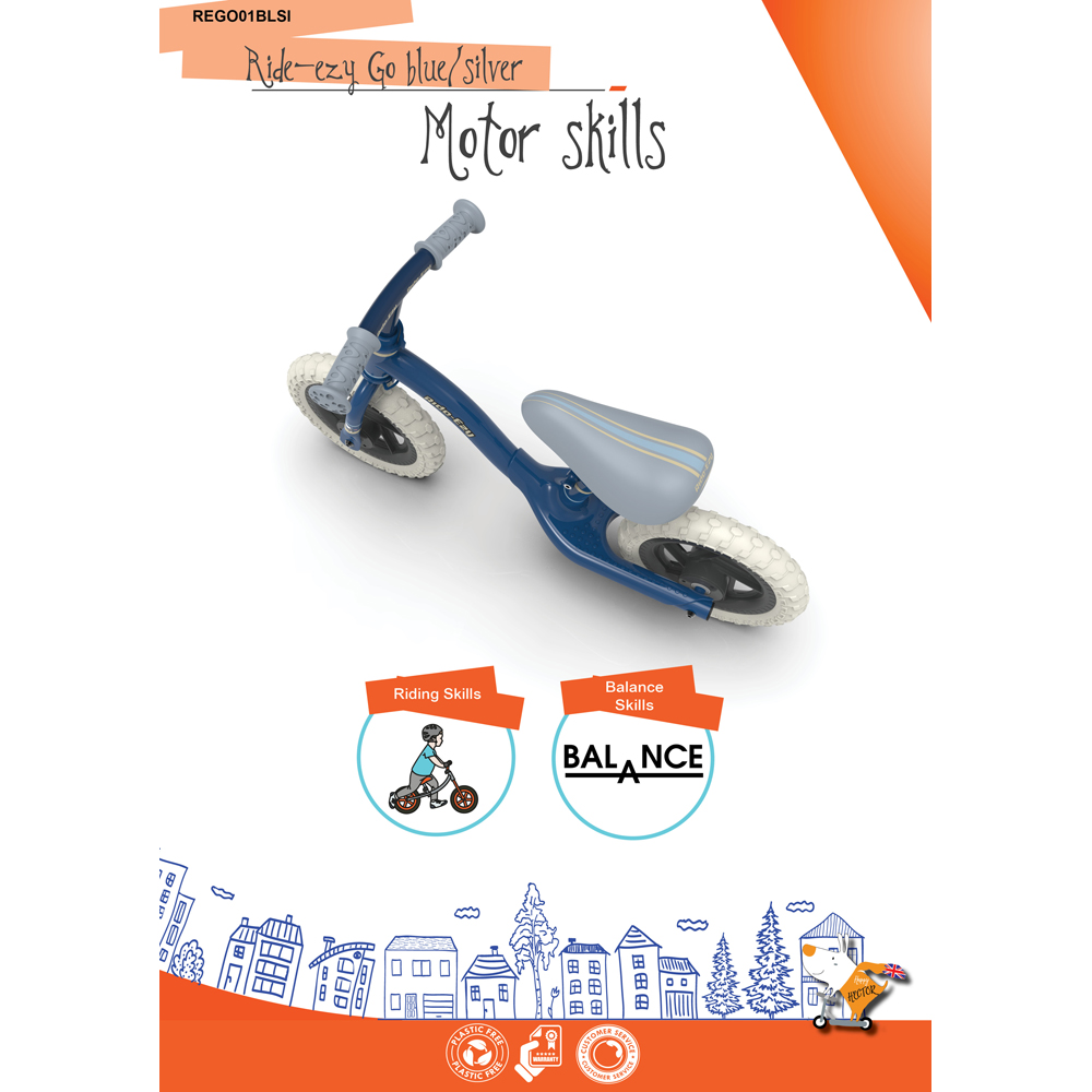 Ride-Ezy Go Blue Silver 2 Wheel Balance Bike Image 7