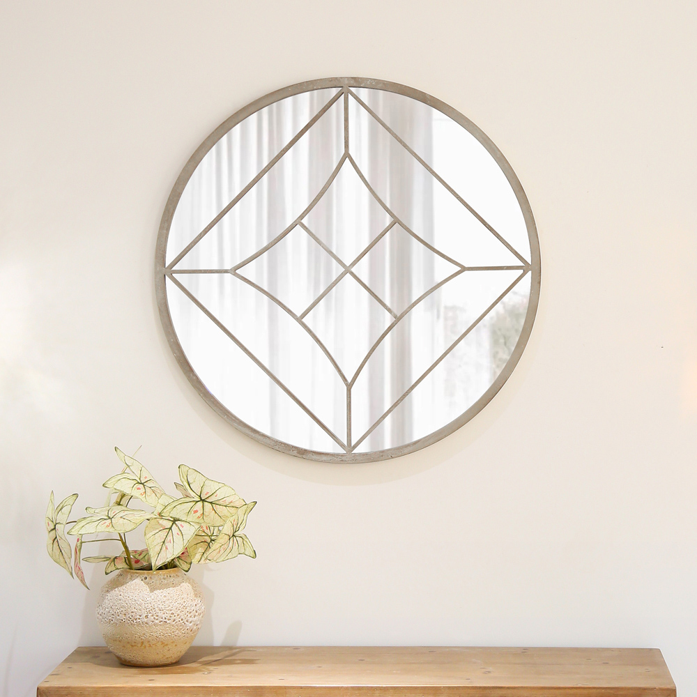Charles Bentley Lisbon Cream Sand Effect Round Wall Mirror Image 6