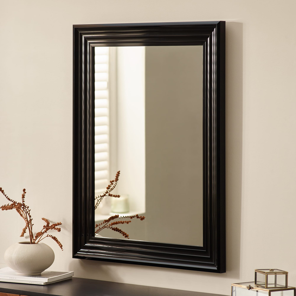 Julian Bowen Tokyo Gloss Black Rectangular Dressing Mirror 85 x 65cm Image 2