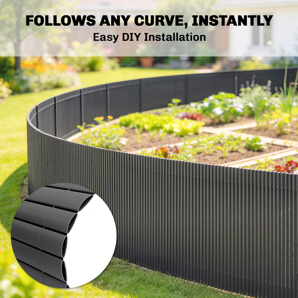 Outsunny Grey Plastic 3 x 10ft 2 Pack Windbreak Privacy Screening Fence Image 6
