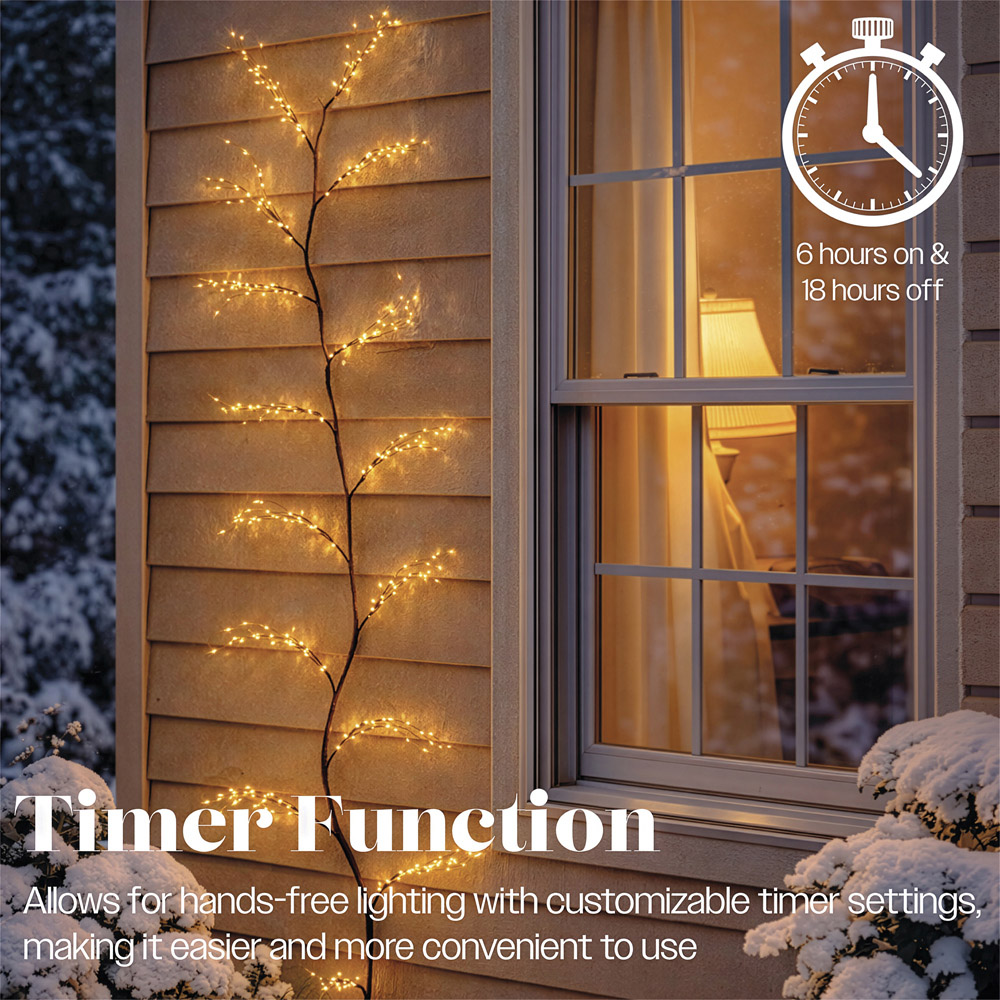 Xmas Haus 550 Warm White LED Tree Branch Light Christmas Decoration 300cm Image 7