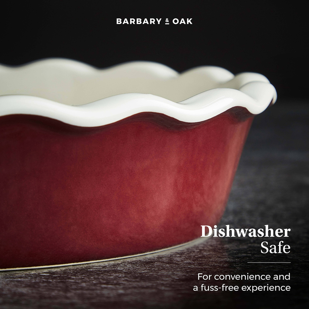 Barbary and Oak 27cm Bordeaux Red Ceramic Pie Dish Image 5