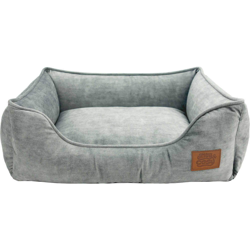 Snug & Cosy Eco Large Rectangle Grey Dog Bed Image 1