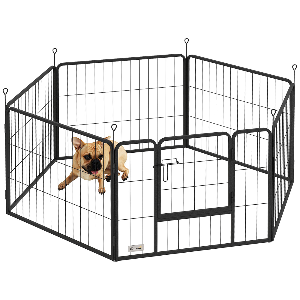 PawHut Grey 6 Panel Dog Playpen 60cm Image 3