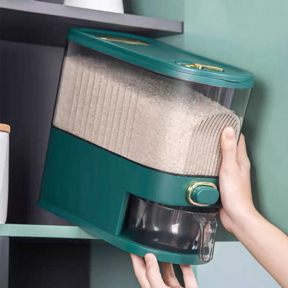 Living and Home Green Airtight Rice Grain Dispenser 5kg Image 7