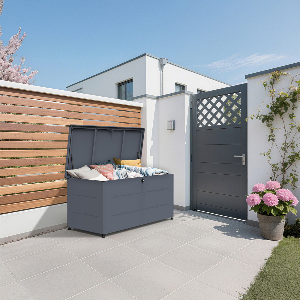 Trimetals 460L Grey Weatherproof Premium Garden Storage Box Image 2