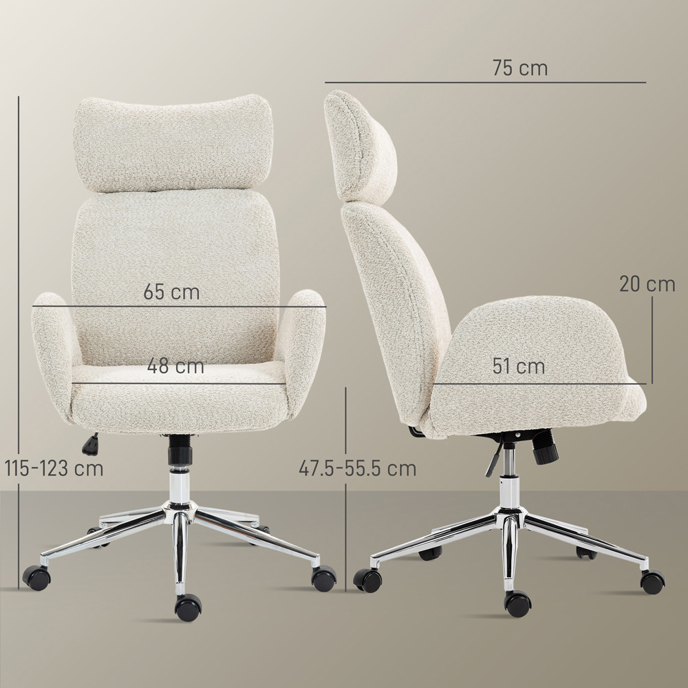 Portland Pale Grey Swivel Office Chair with Adjustable Headrest Image 9