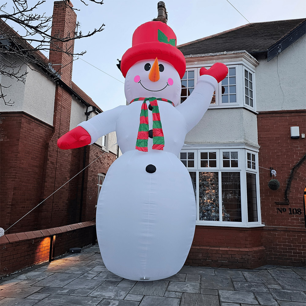 Samuel Alexander Snowman with Raised Arm Light Up Inflatable Christmas Decoration 20ft Image 5