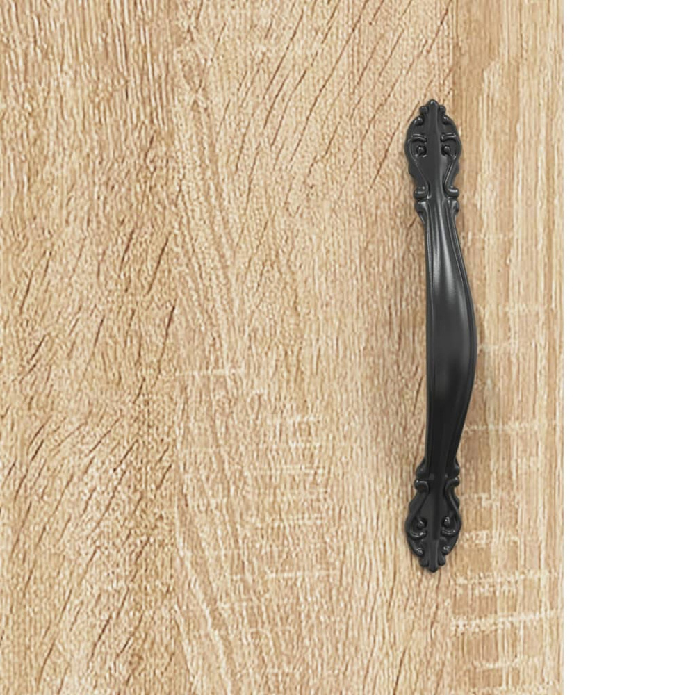 vidaXL 2 Glass Door Brown Sonoma Oak Wall Mounted Cabinet 2 Pack Image 9