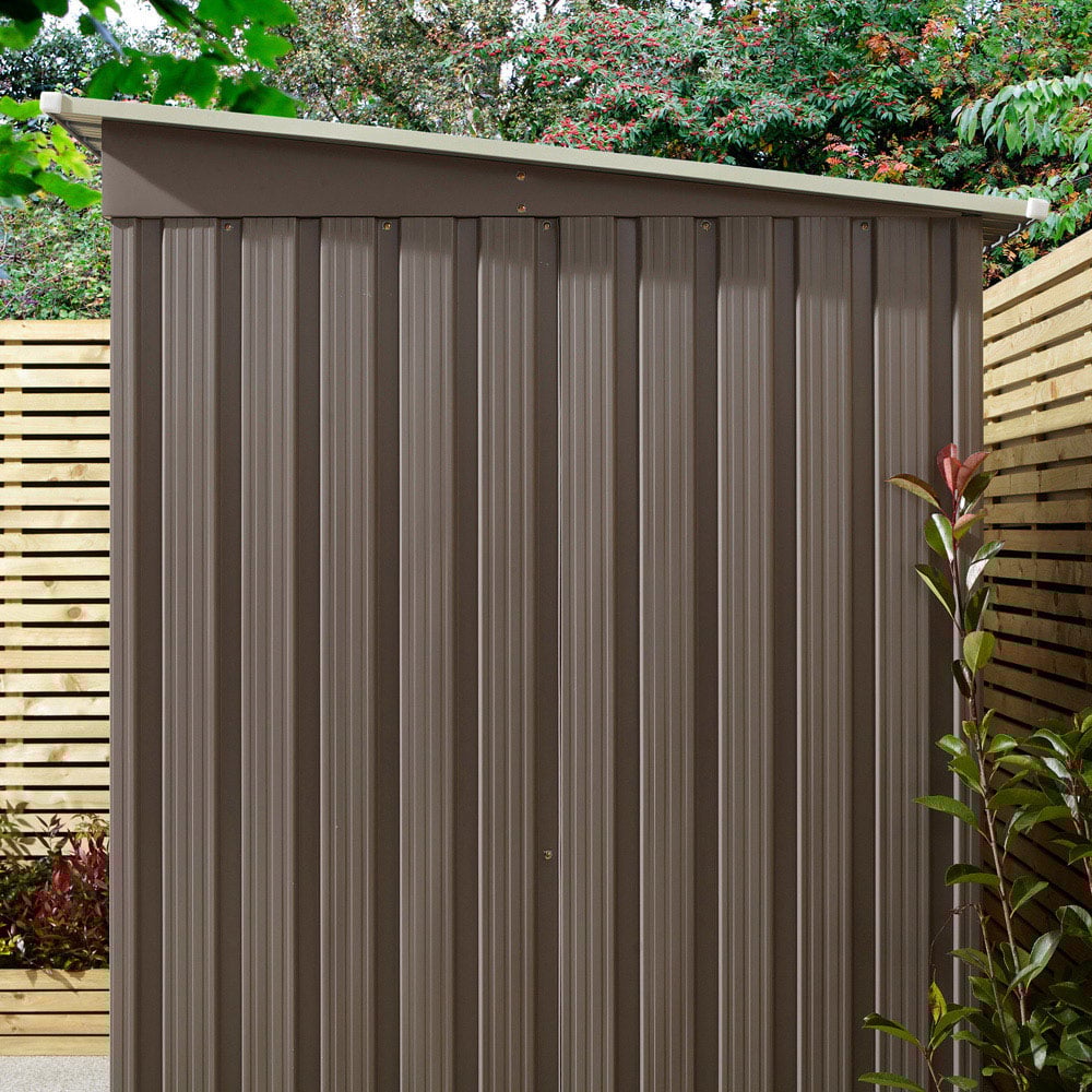 Rowlinson Trentvale Metal Pent Shed Light Grey with Foundation Kit 6 x 4ft Image 7