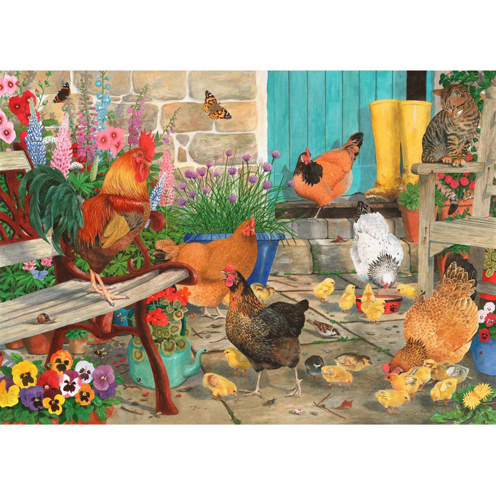 The House of Puzzles Hen Pecked 1000 Piece Jigsaw Puzzle Image
