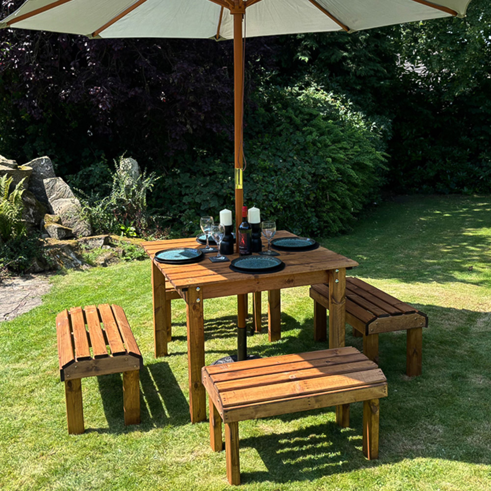 Charles Taylor Knights 4 Seater Garden Dining Bench Set Image 2