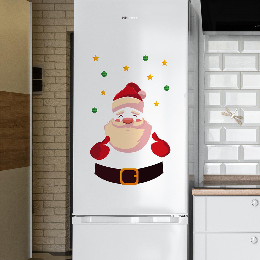 Walplus Cute Santa Claus Self Adhesive Christmas Wall Stickers 18 Piece Image 3