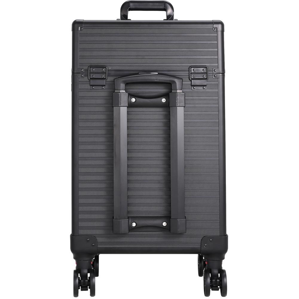 Living and Home 2 Drawer Black Rolling Cosmetic Trolley Case Image 3