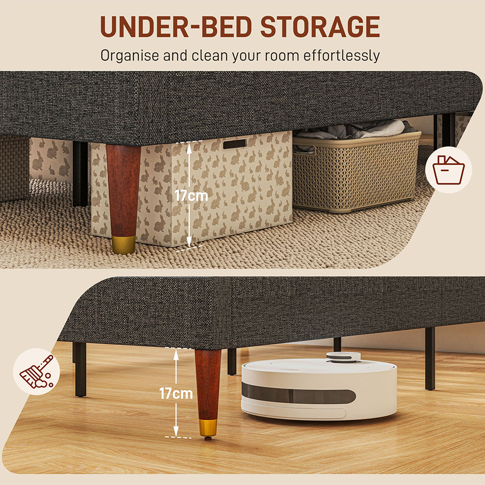 Portland Grey Upholstered Single Bed Image 6