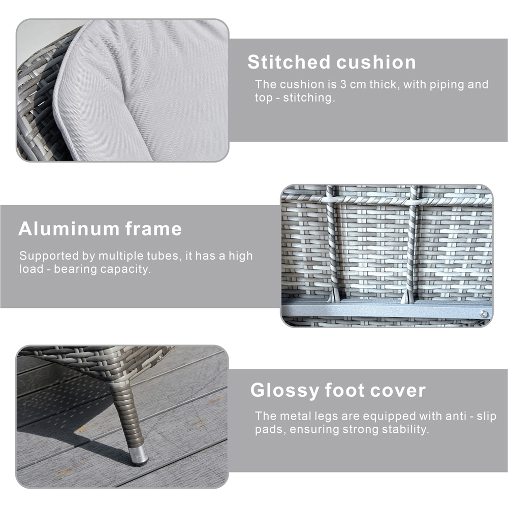 Direct Wicker Set of 2 Grey PE Rattan Outdoor Dining Chairs Image 4