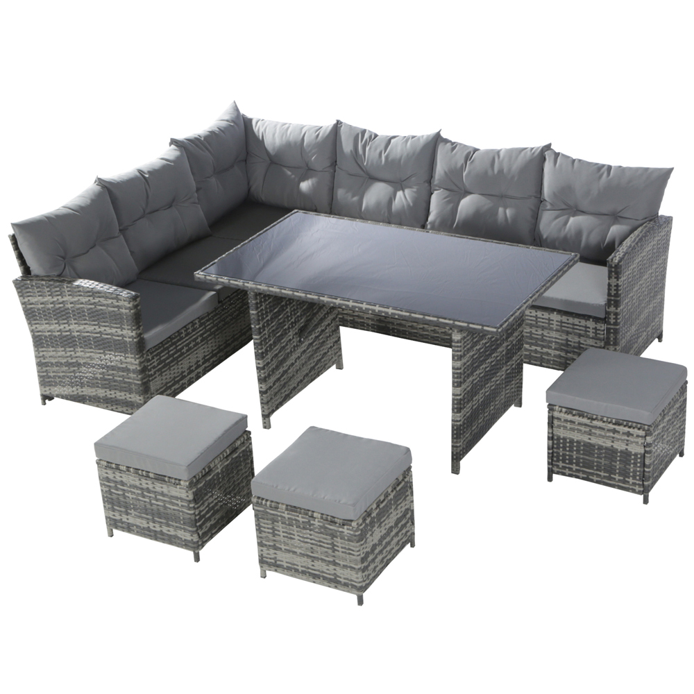 Home Treats 9 Seater L Shape Rattan Corner Sofa Set Image 2