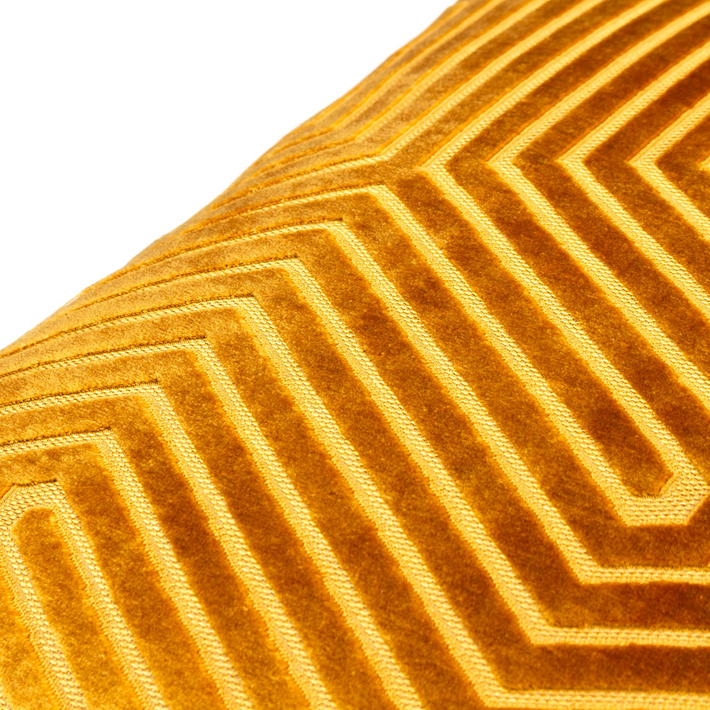 Paoletti Evoke Gold Cut Velvet Cushion Image 4