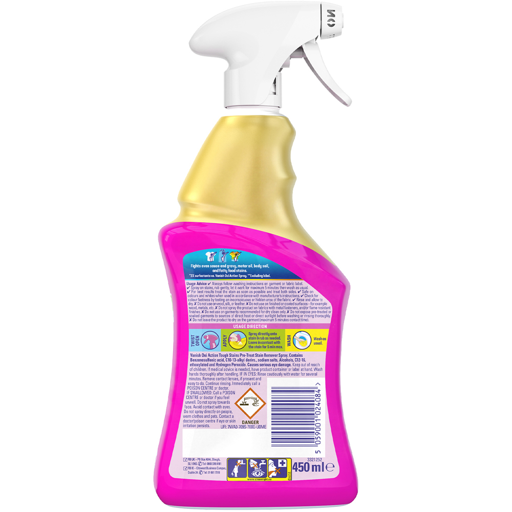 Vanish Oxi-Action Gold Pre-Treat Stain Remover Spray Image 2