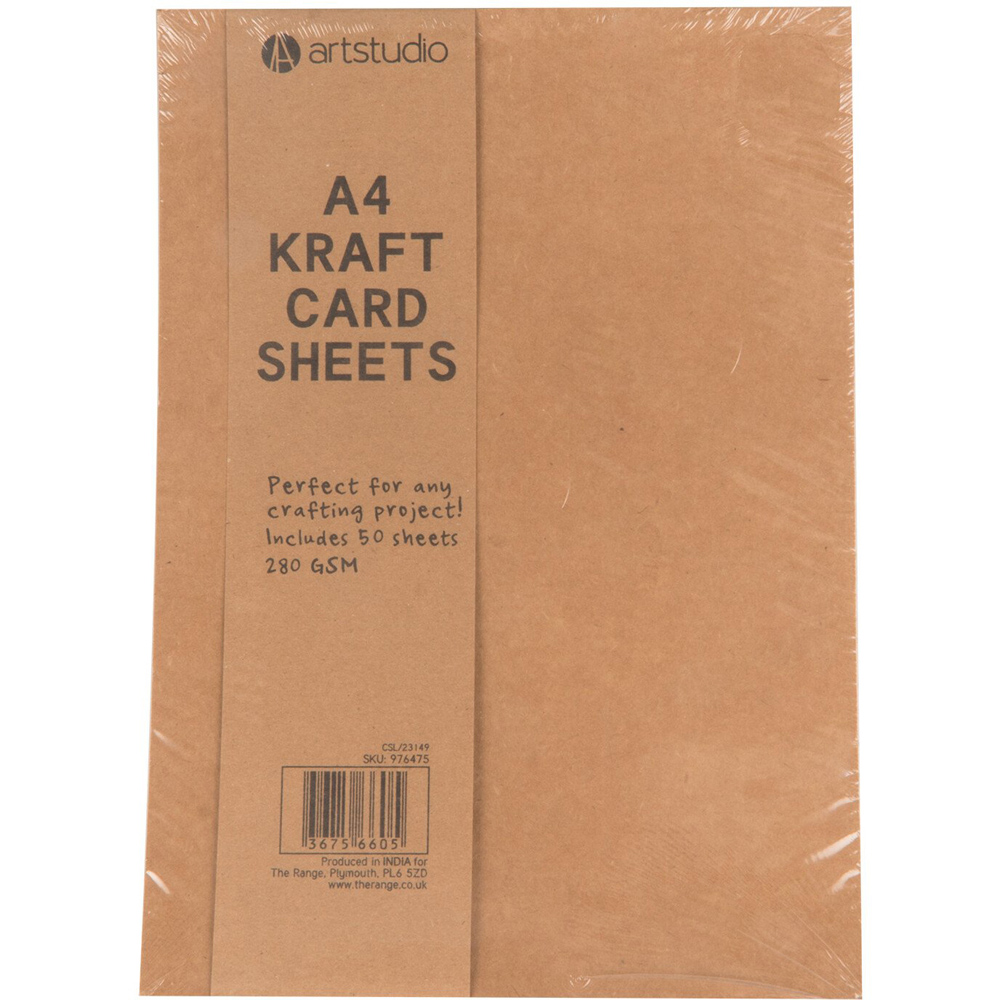 Crafty Club A4 Kraft Card Sheets 50 Pack Image