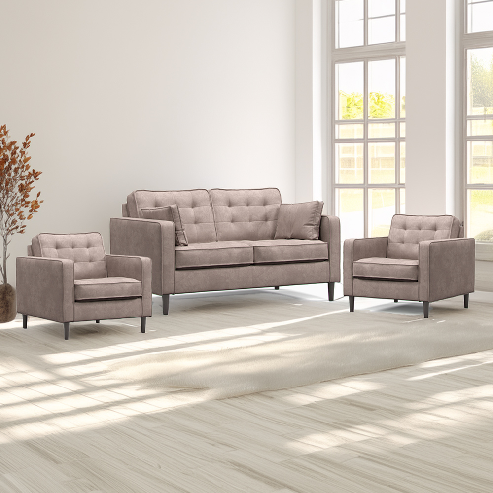 Eden 4 Seater Pewter Chenille Sofa Suite Image 1