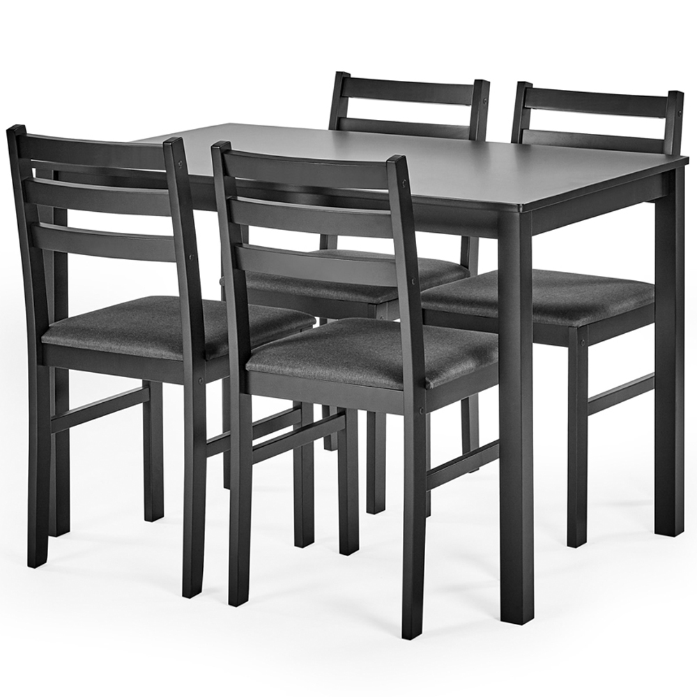 Julian Bowen Keats 4 Seater Black Rectangular Dining Set Image 2