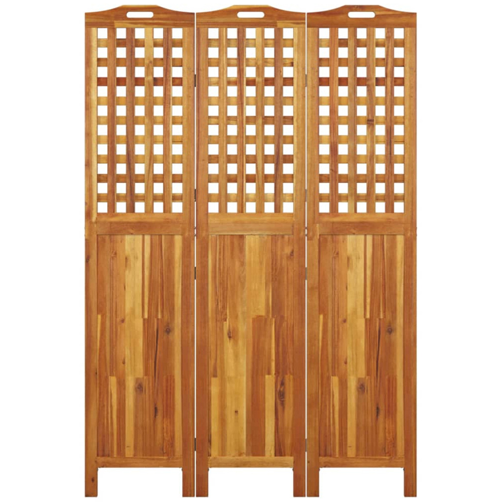 vidaXL Black Wooden 3 Panel Room Divider 121.5 x 2 x 180cm Image 4