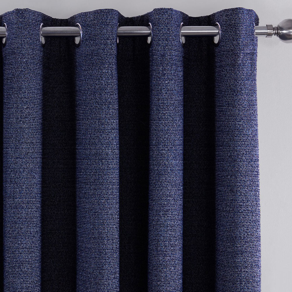 Crofton Eyelet Curtain - Navy / 183cm / 168cm Image 4