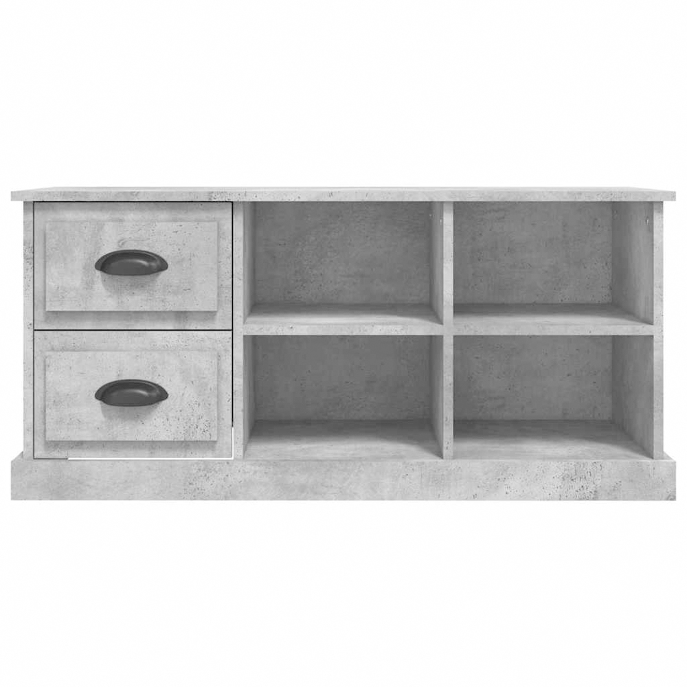 vidaXL 2 Drawer 4 Shelf Concrete Grey TV Cabinet Image 4