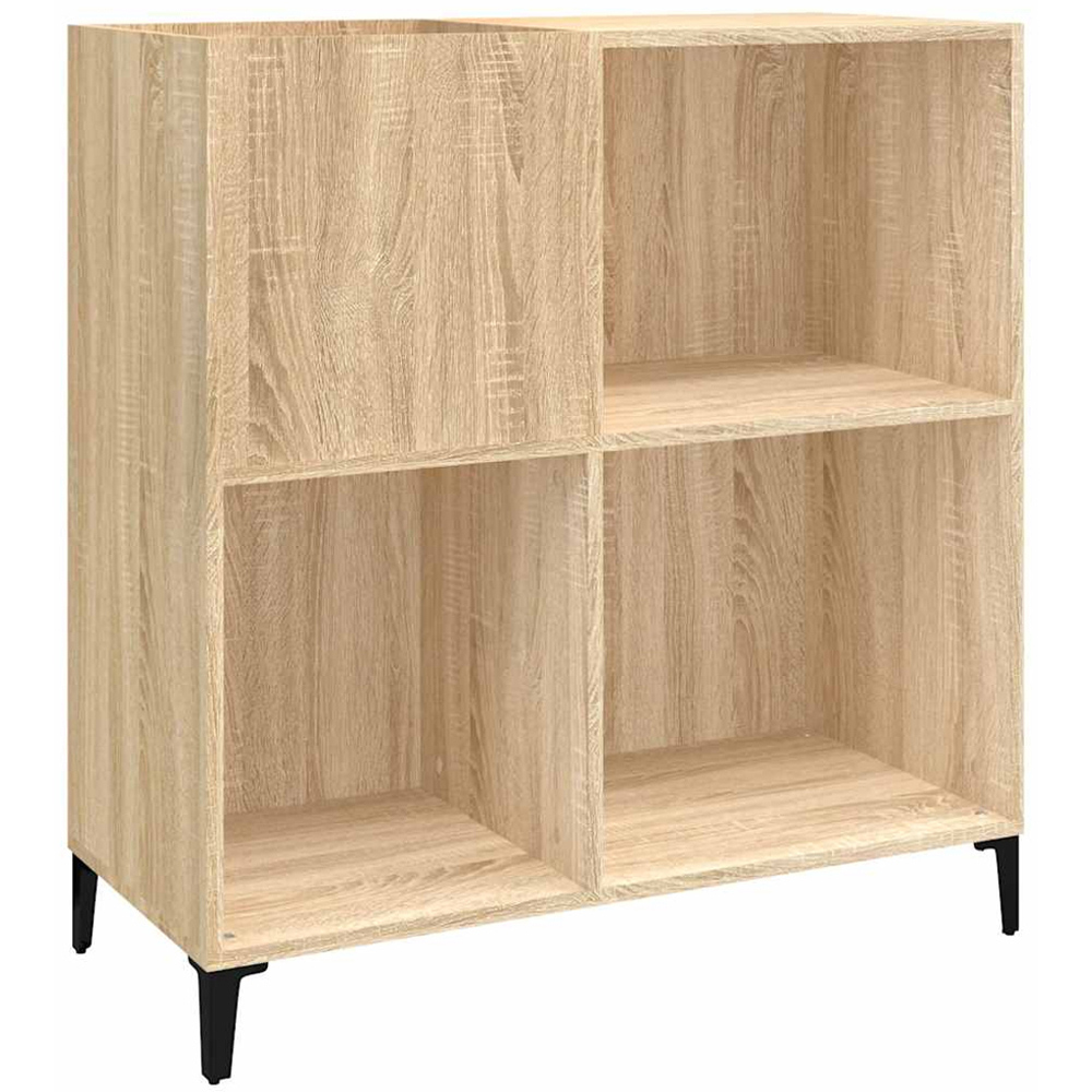 vidaXL 3 Shelf Sonoma Oak Record Cabinet Image 2