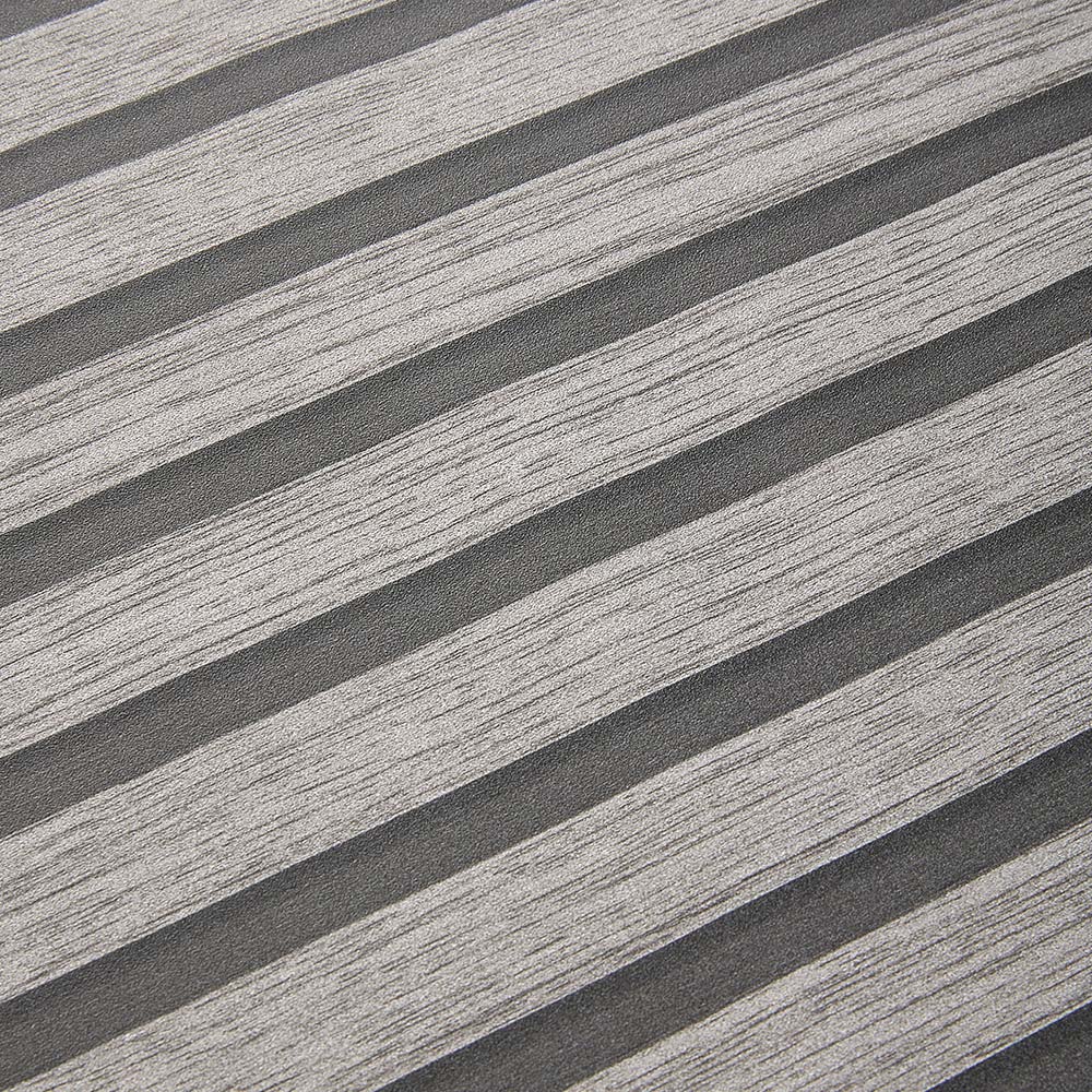Living and Home Wood Grain Stripe Grey Rectangle PVC Self Adhesive Wallpaper Image 6