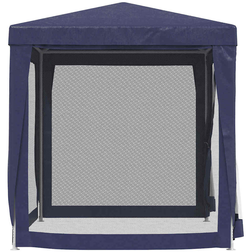 vidaXL 3 x 3m Blue Party Tent with 4 Mesh Sidewalls Image 4