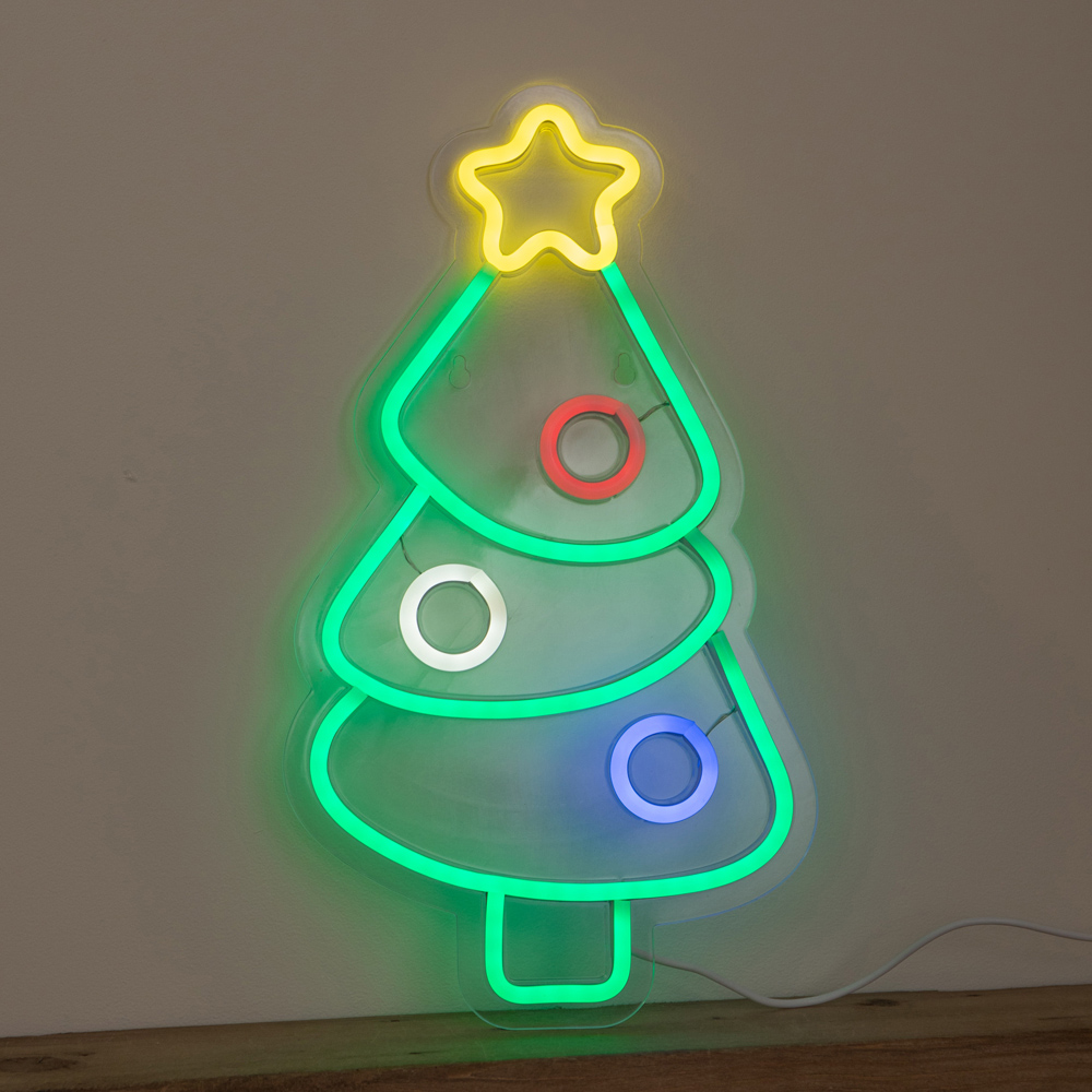 Samuel Alexander Multicolour LED Light-Up Neon Christmas Tree 40cm Image 2